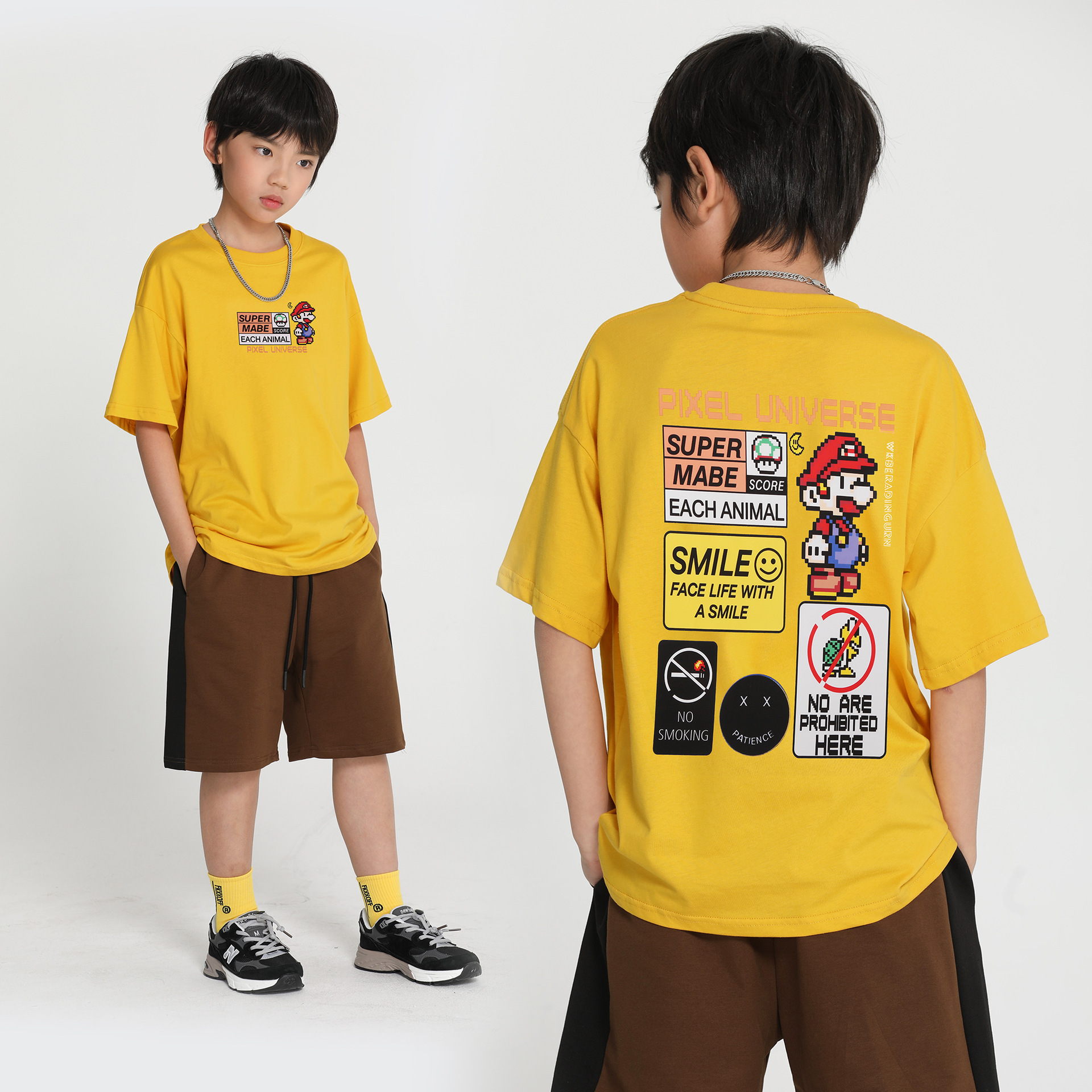 超級瑪莉像素印花T