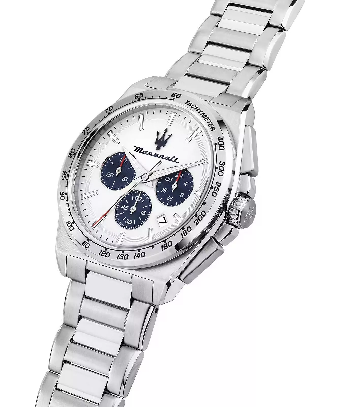 MASERATI 瑪莎拉蒂 Attrazione 極致吸引系列   白面三眼不鏽鋼錶帶男錶  R8873652007 錶徑: 43MM