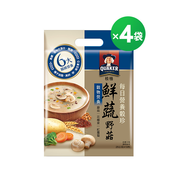 桂格 每日營養穀珍鮮蔬野菇袋裝25X10包X4袋