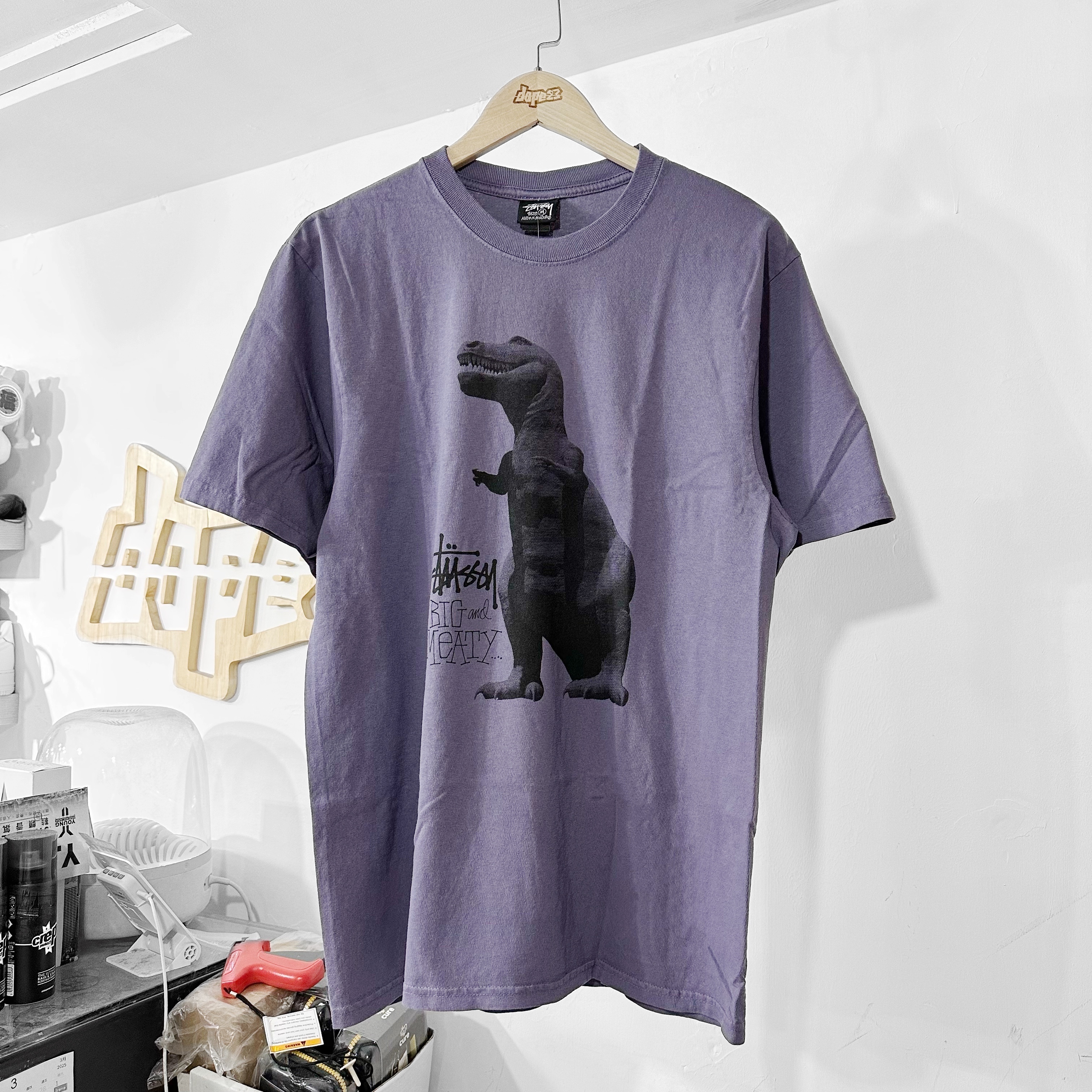 STÜSSY  Big & Meaty Pigment Dyed T-Shirt Grape