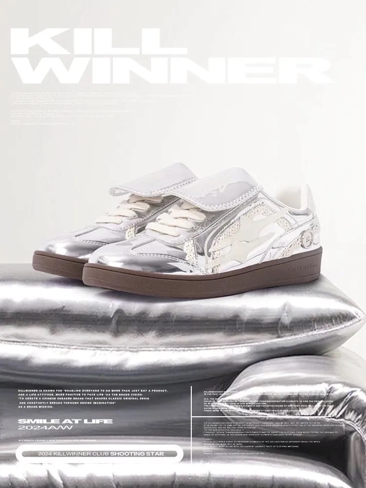 [限量發售] AC-8138 Killwinner 銀色 蕾絲 德訓鞋