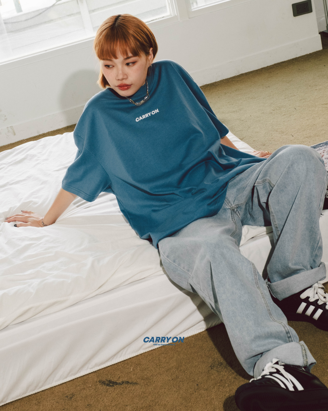 CARRYON 25SS Street Logo Tee 350g  純棉短T 台灣製 藍色