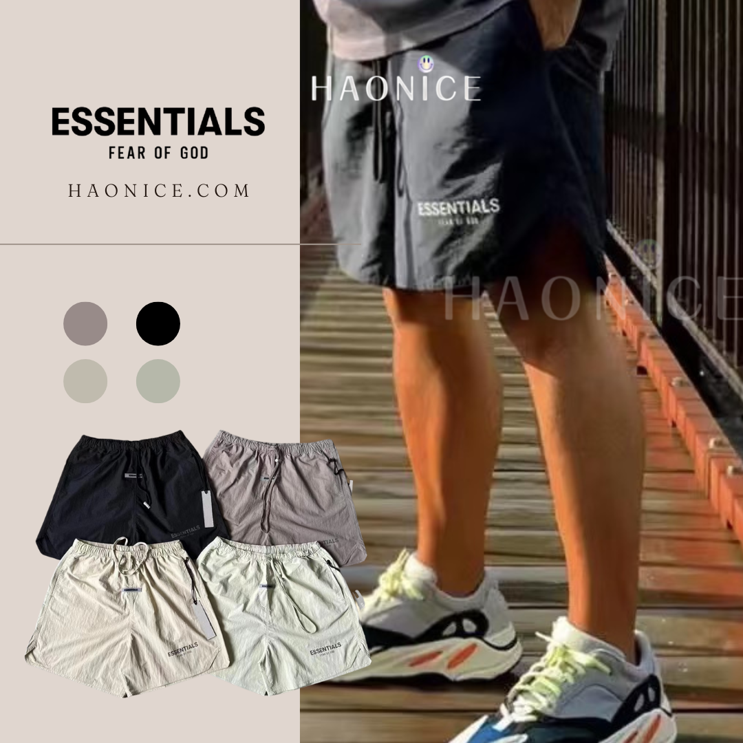 正品 FOG FEAR OF GOD ESSENTIALS 3M反光薄款抽繩短褲 休閒褲 海灘褲