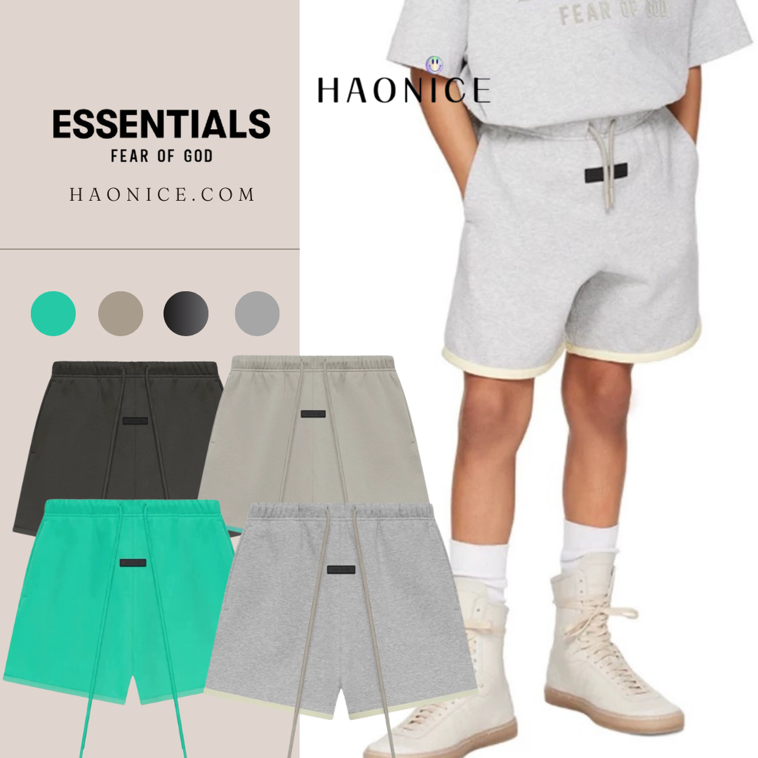 【Haonice品牌童裝】 24SS 童裝👶 ESSENTIALS 🔥夏季短褲 小logo棉質 休閒 厚磅 套裝 四色可選