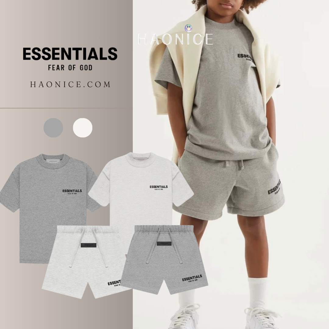 【Haonice品牌童裝】 24SS 童裝👶 ESSENTIALS 夏季短袖 胸前小logo棉質 休閒 厚磅 三色可選