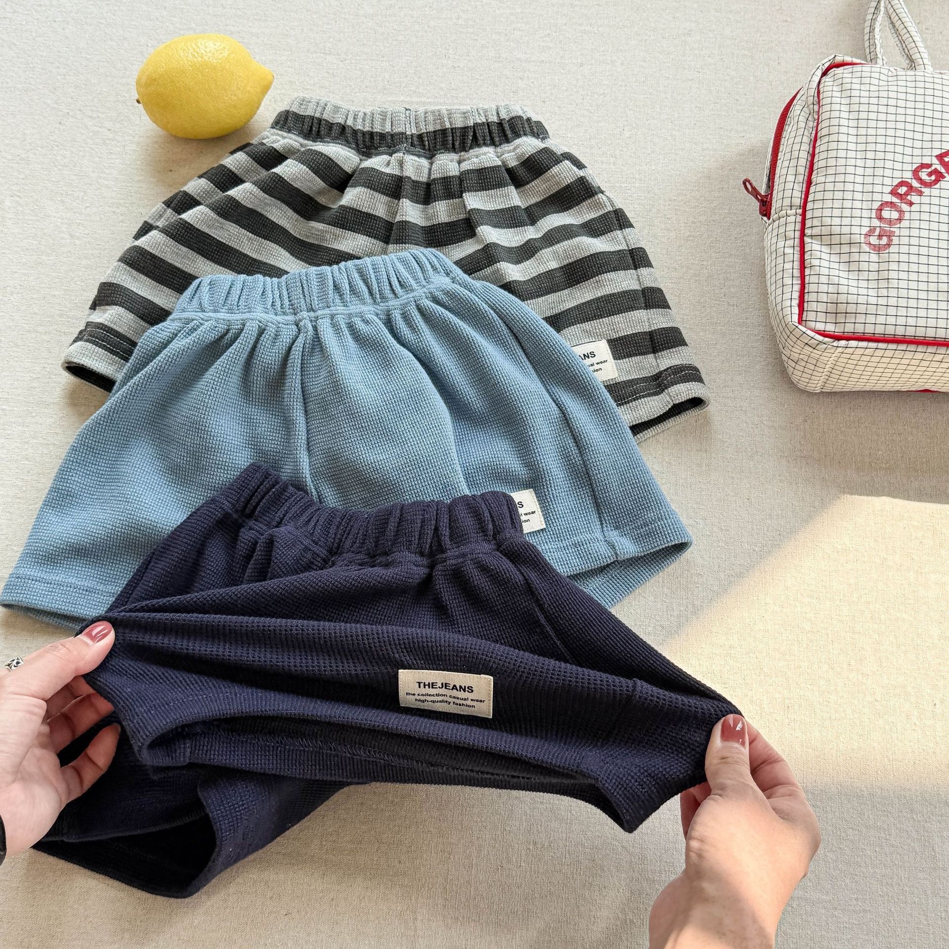 夏季貼標華夫格褲  ꕀꕀꕀ