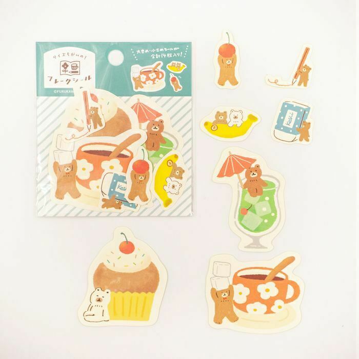 熊熊 大大小小 和紙貼紙包(14 枚)｜日本古川紙工