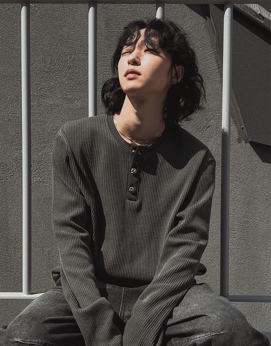 鍍鉻華夫格亨利領上衣