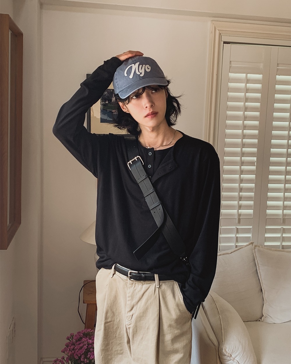 Royce 分層亨利領長袖T卹