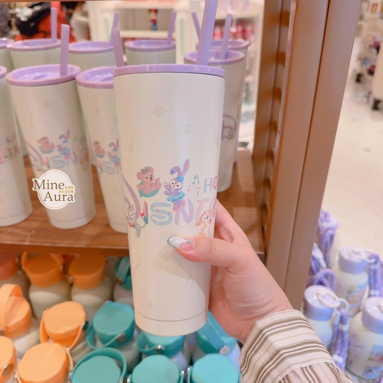 樂園限定 達菲 Duffy 與好友們 圖案 吸管 水杯 -香港迪士尼樂園