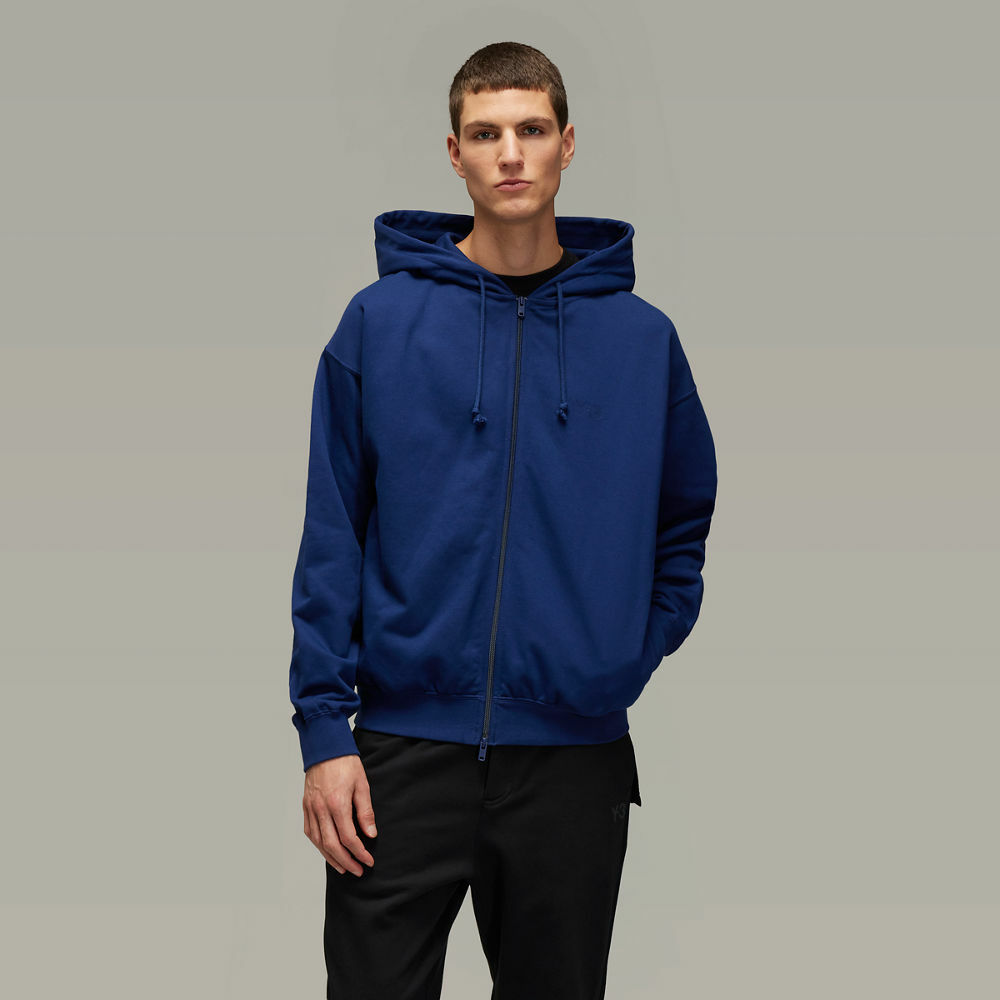 【 Y-3 M FT ZIP HODDIE 拉鍊連帽外套 - 藍 】