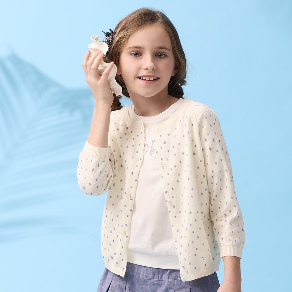 PIPPY  滿版點點氣質線衫外套 米白