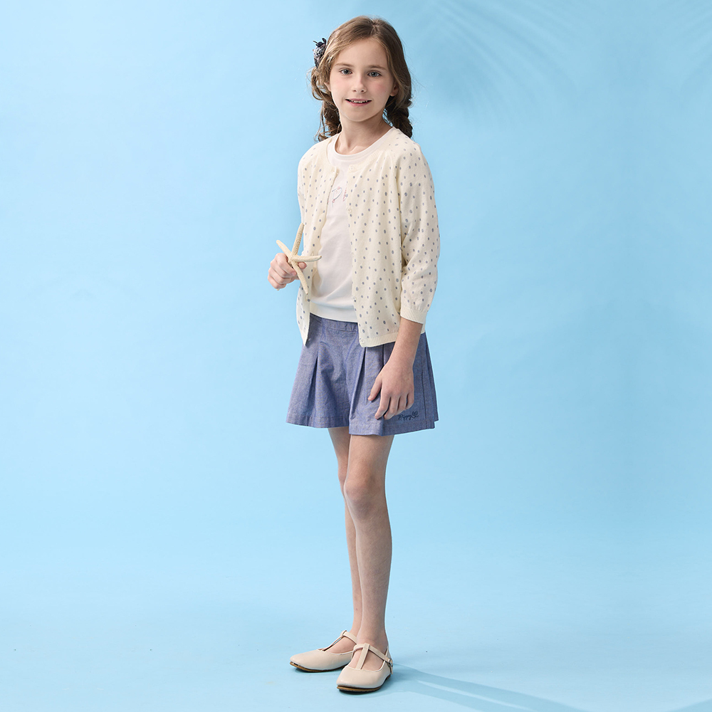 PIPPY  滿版點點氣質線衫外套 米白