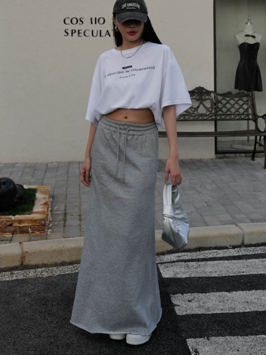 休閒抽繩衛衣魚尾長裙*3色