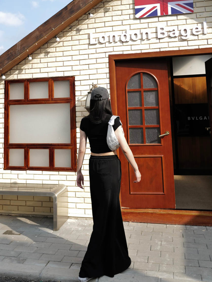 休閒抽繩衛衣魚尾長裙*3色