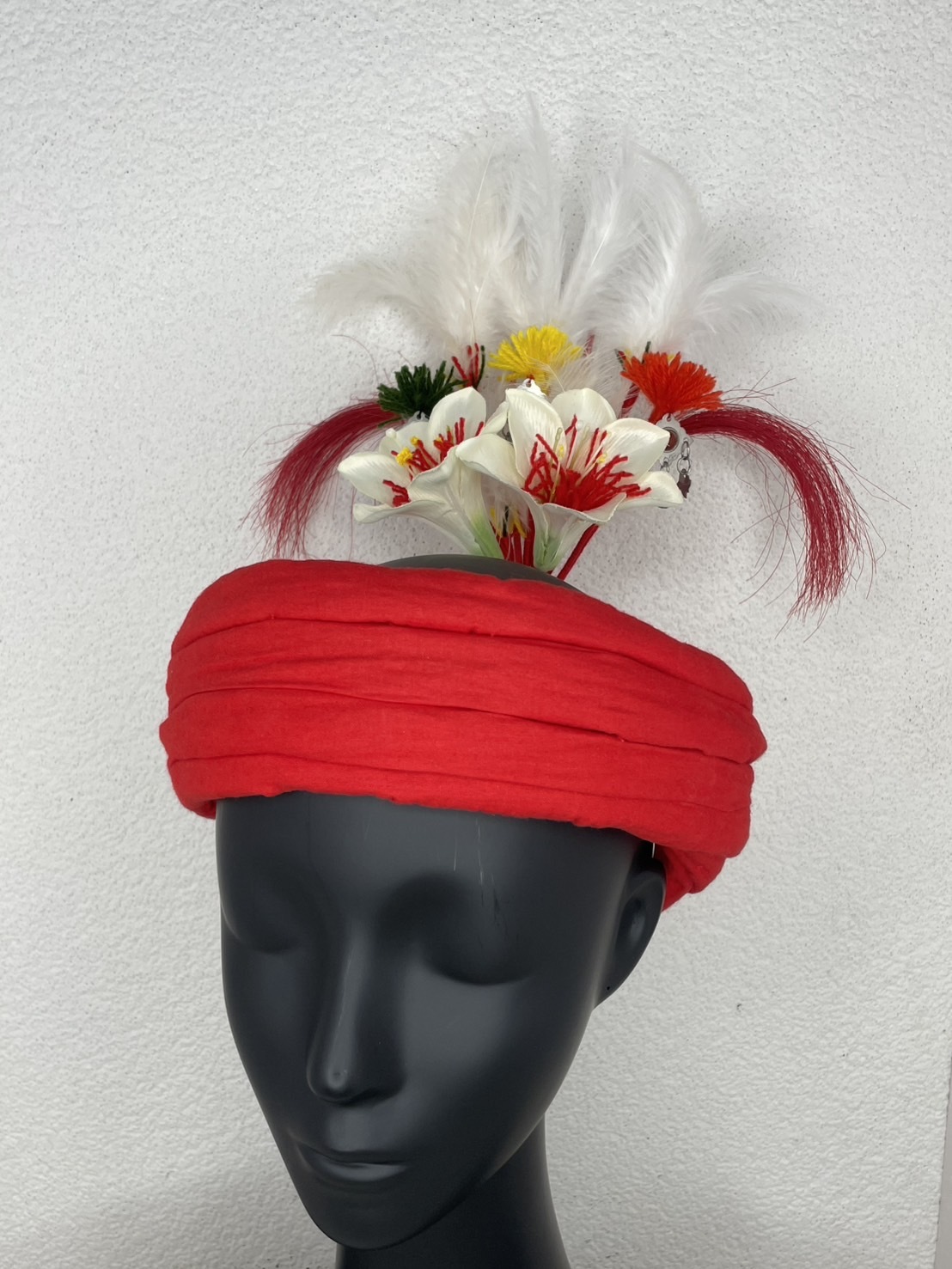 W-No.4 絨毛毛線紅毛羽座 28cm