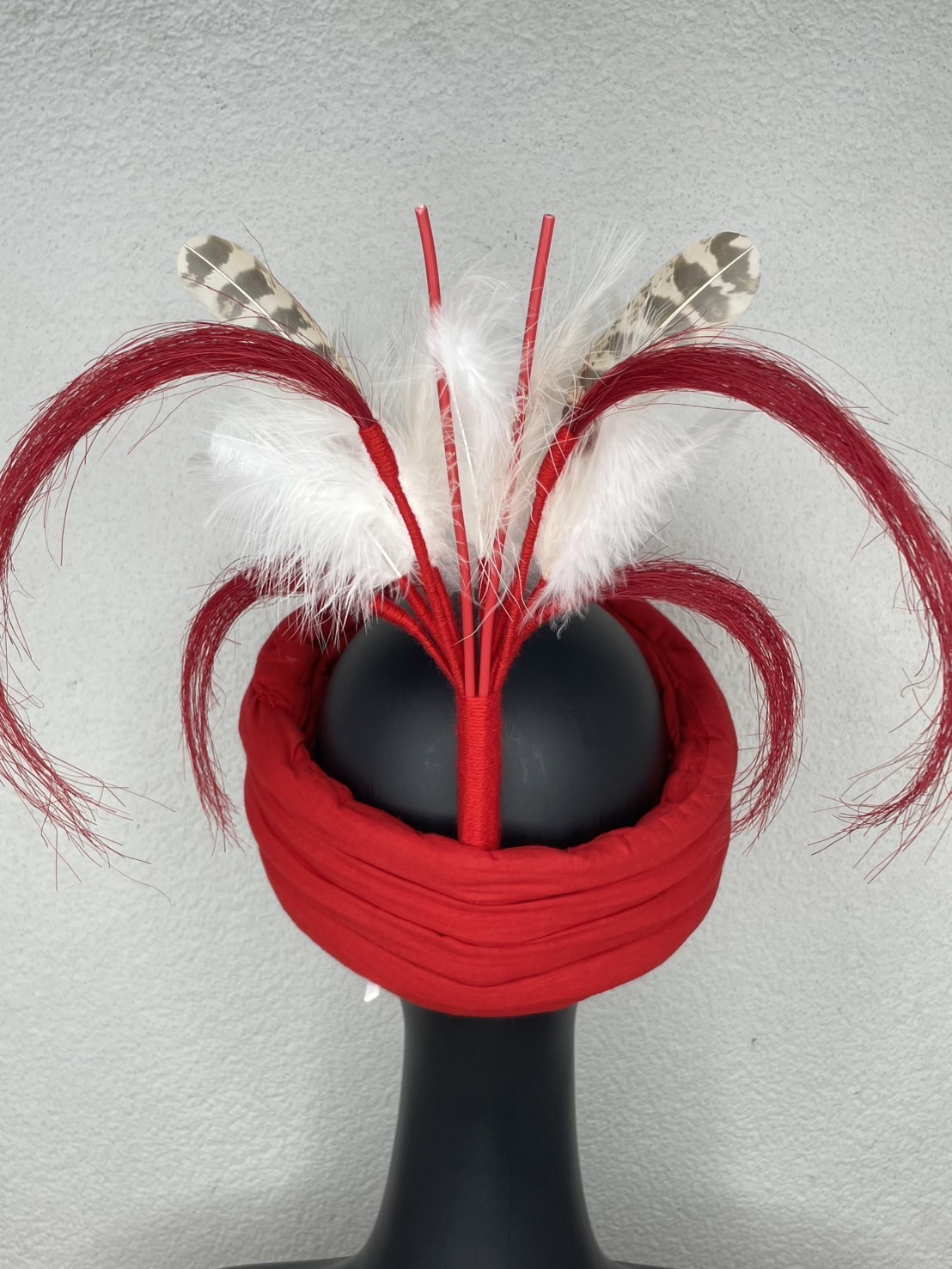 W-No.5 絨毛毛線紅毛羽座 28cm