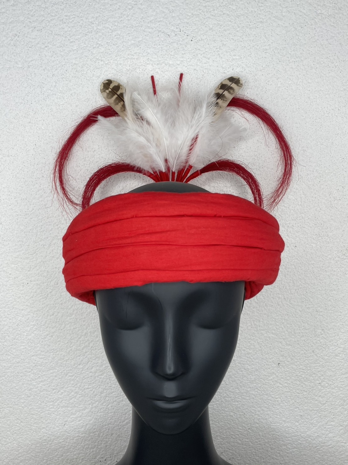 W-No.5 絨毛毛線紅毛羽座 28cm