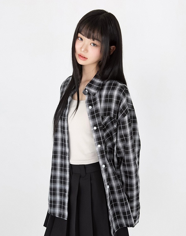 預訂｜MUAHMUAH LOOSE FIT CHECK LONG SLEEVE SHIRT