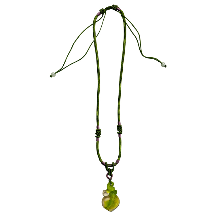 鹿港窯禮品館｜居家開運｜壽桃造型水晶琉璃項鍊