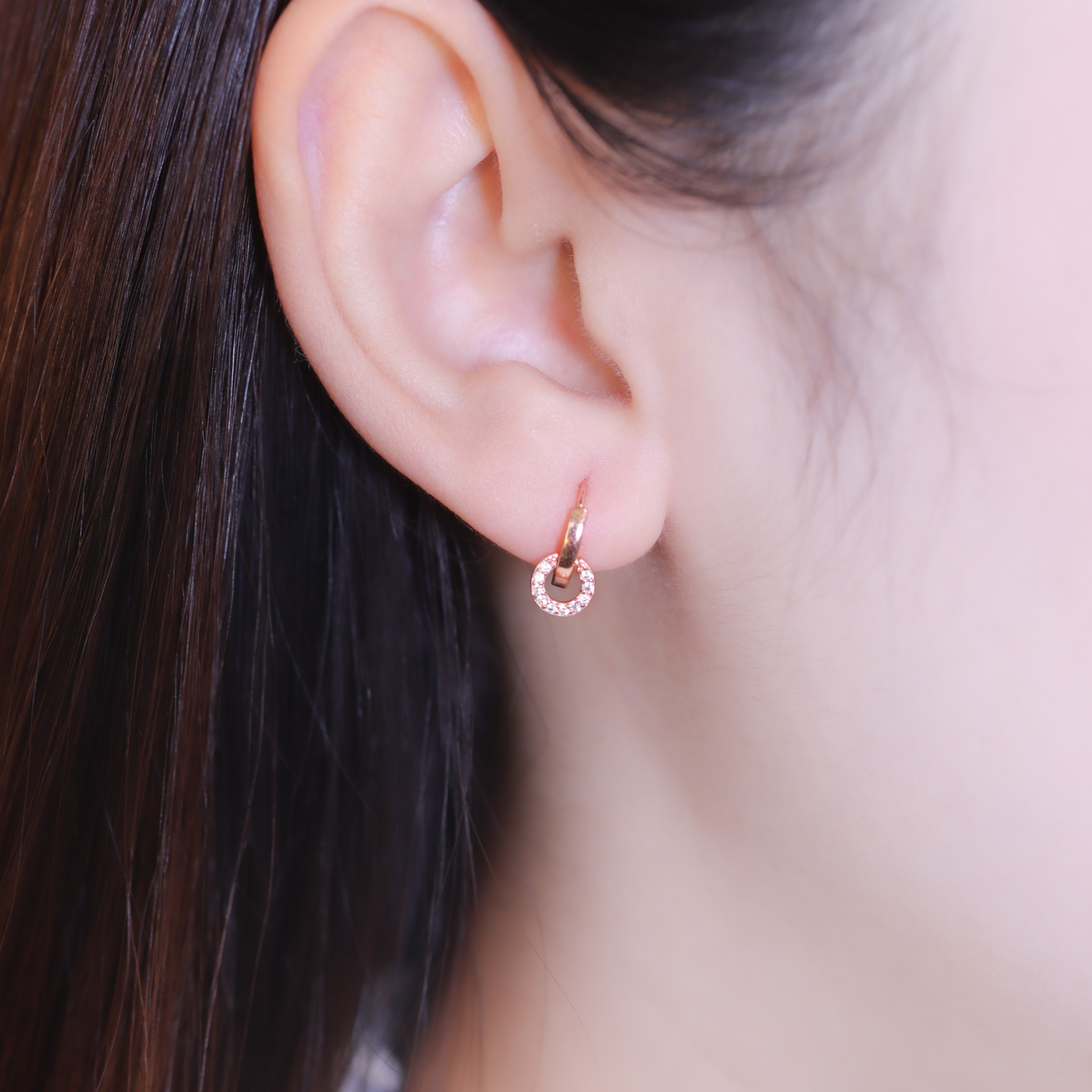 | 925純銀・白金・玫瑰金 | 終會在一起耳環 (銀/玫瑰金) | EA0956 |