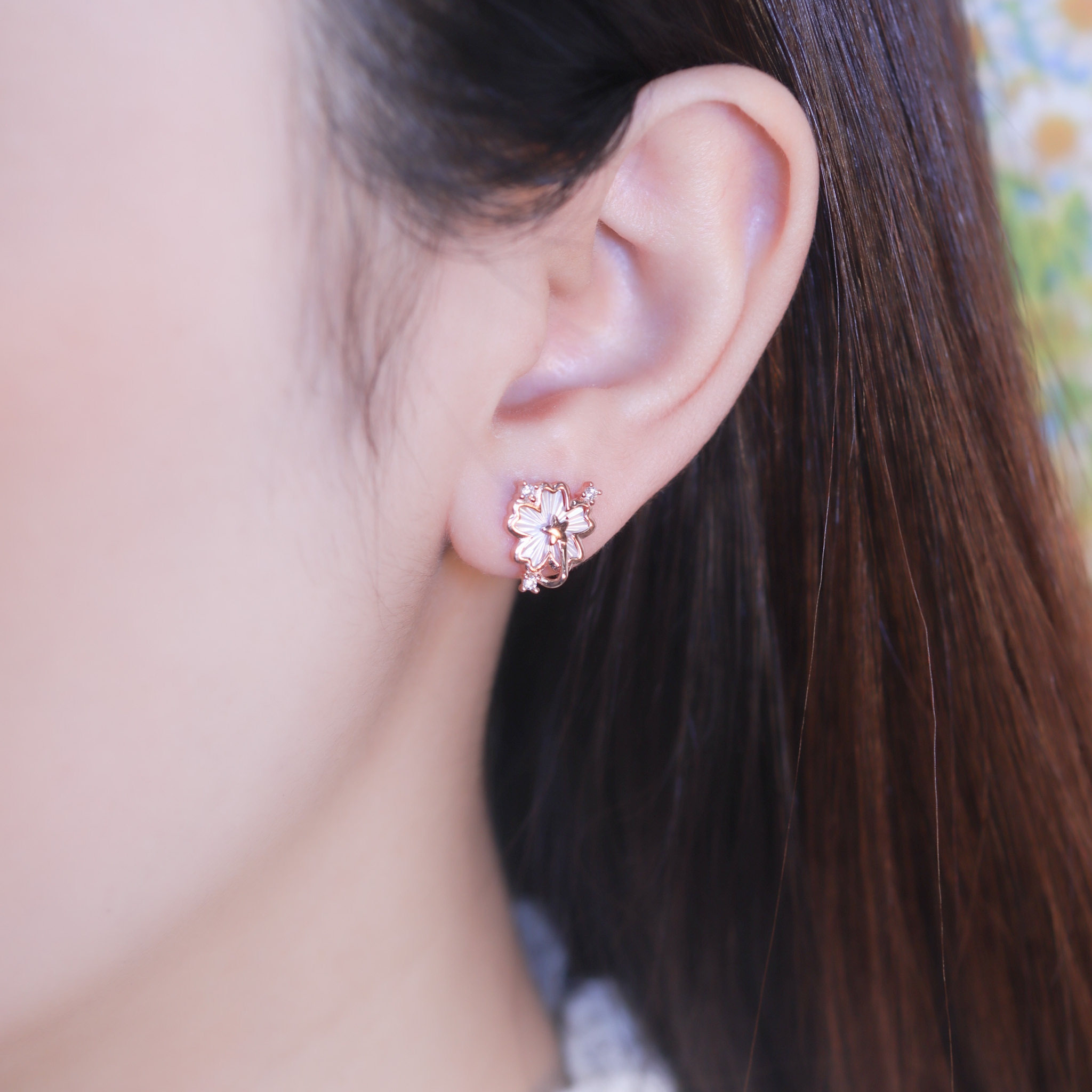 | 925純銀・玫瑰金 | 花漾小諾耳環 | EA0963 |