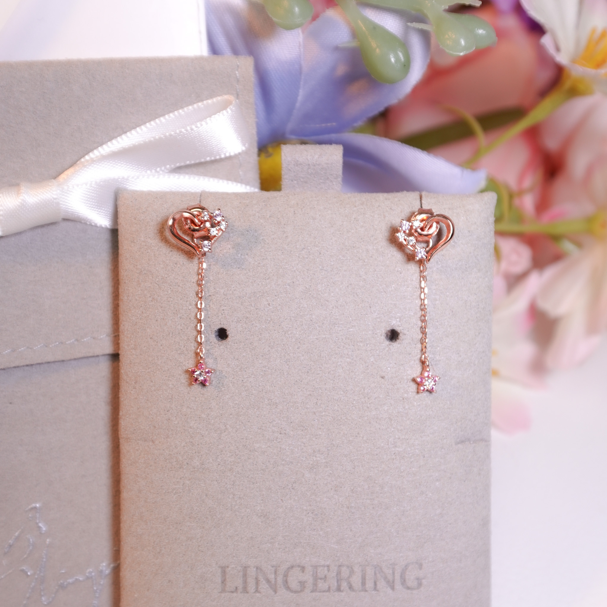 | 925純銀・ 厚鍍玫瑰金 | 愛意耳環2.0 (銀/玫瑰金) | EA0953 |