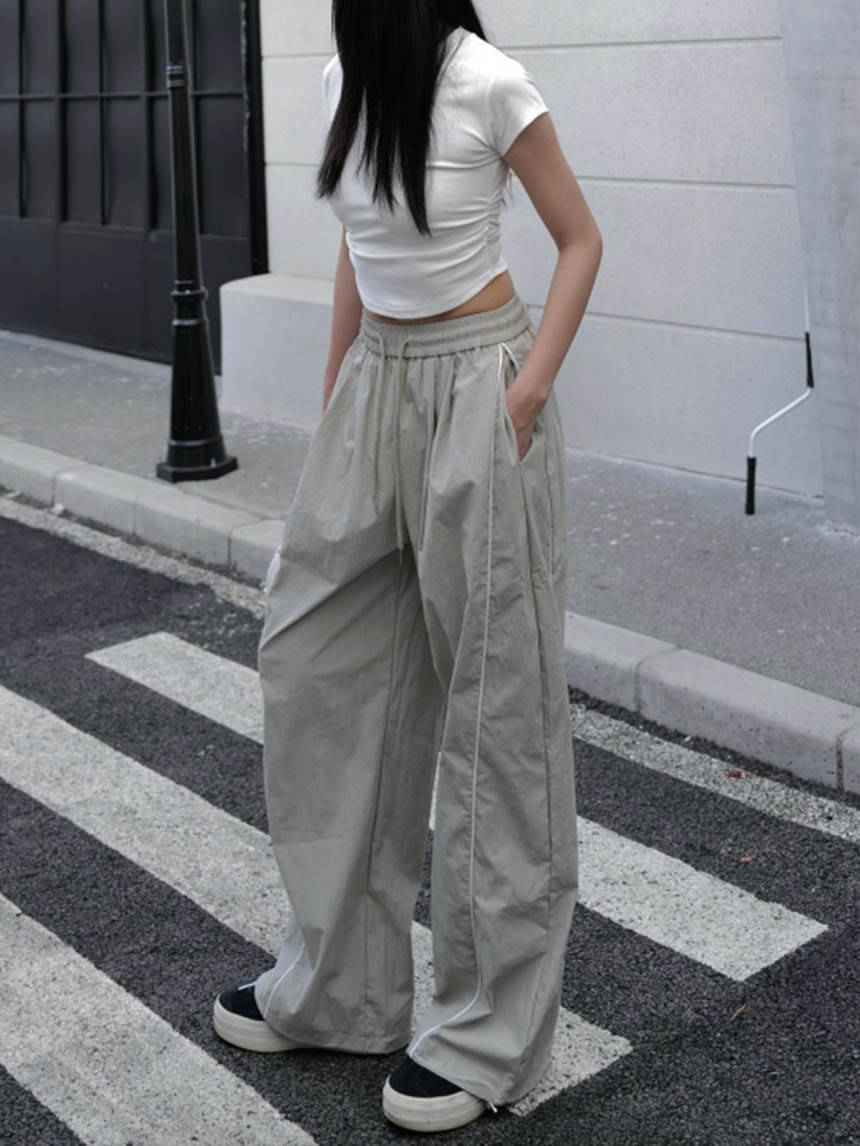 個性機車落地尼龍褲*3色