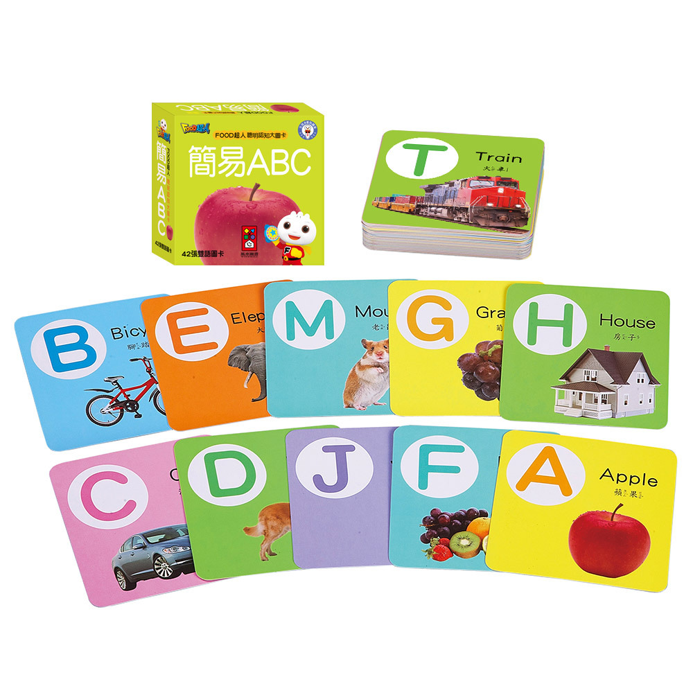《 風車出版 》  FOOD超人聰明認知大圖卡-簡易ABC*新版