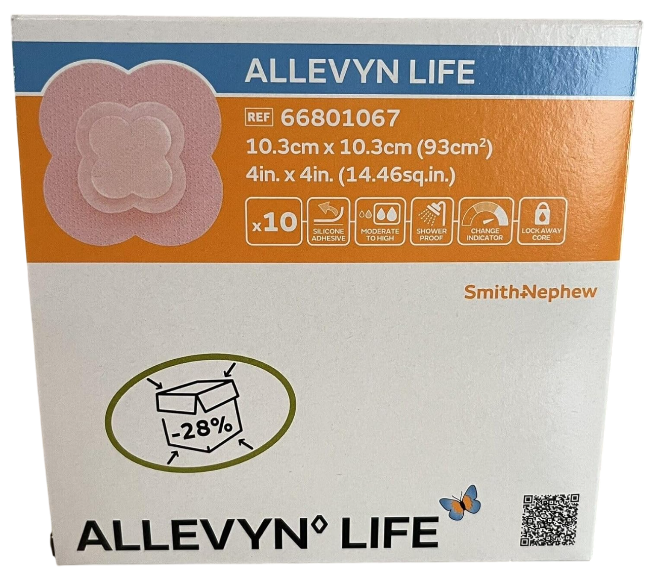 ALLEVYN◊ LIFE 傷口敷料 66801067 (10.3cm* 10.3cm)  1片裝