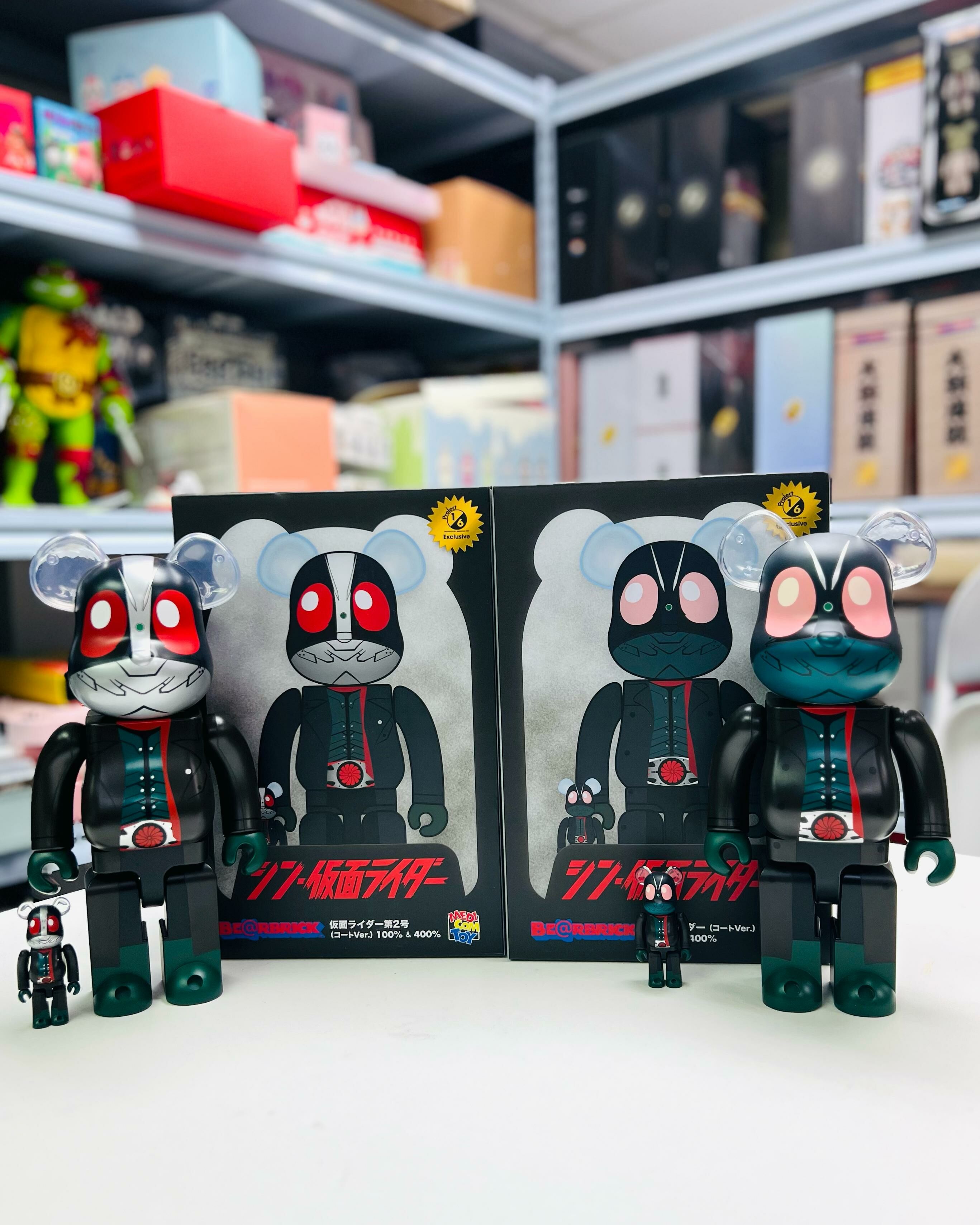 (Opened Box)Set of 2 100%+400% Be@rbrick Kamen Rider (Shin Kamen Rider) (Coat&nbsp;Ver.)&nbsp;&nbsp;+&nbsp;No.&nbsp;2