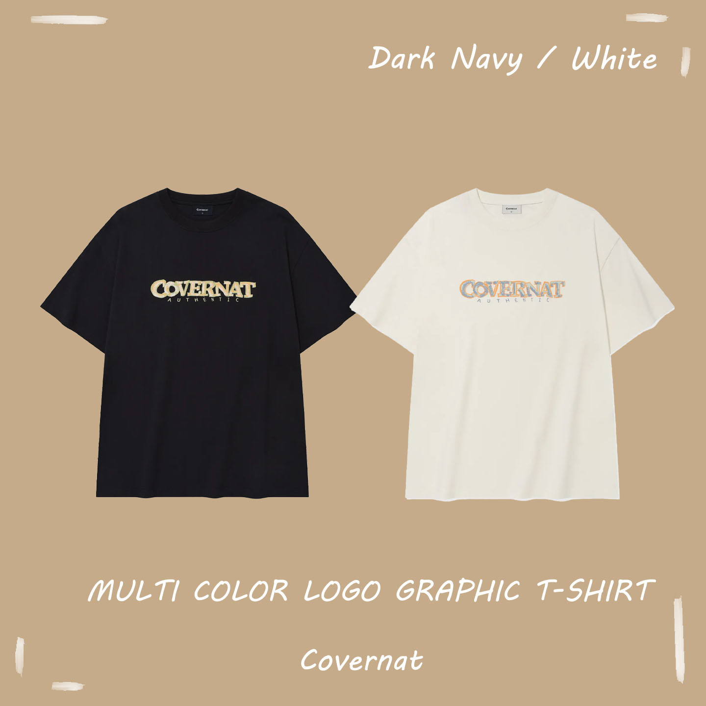 【OWN】Covernat 新品 短袖上衣 塗鴉 經典 厚磅 不分男女 暗藍 白色