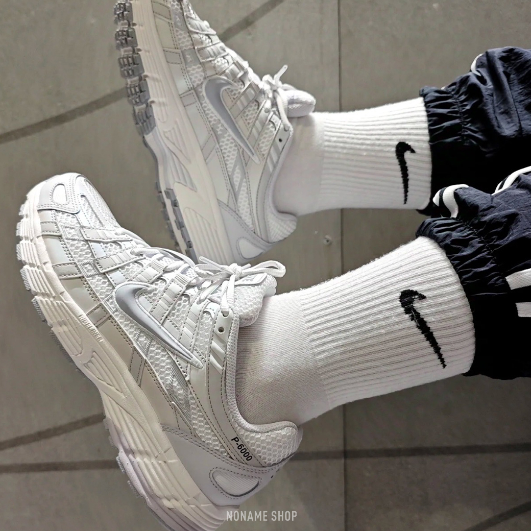 NIKE P-6000 SE 珠光 灰白 復古 休閒鞋 (女款)
