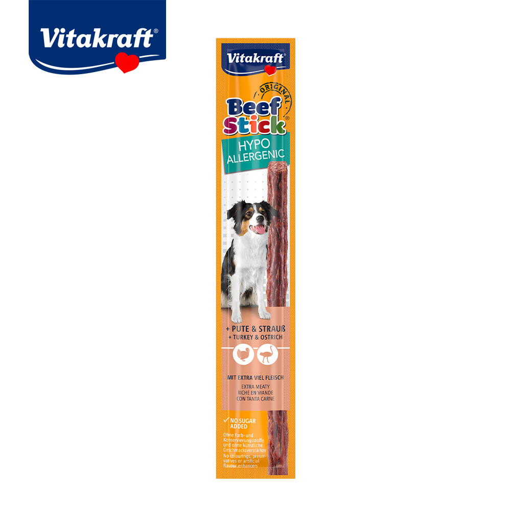 Vitakraft 衛塔卡夫｜火雞鴕鳥肉條 低敏配方 12g 單條入