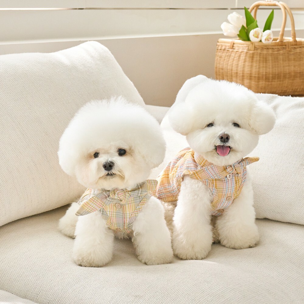 Noutti 緞帶亞麻格紋襯衫