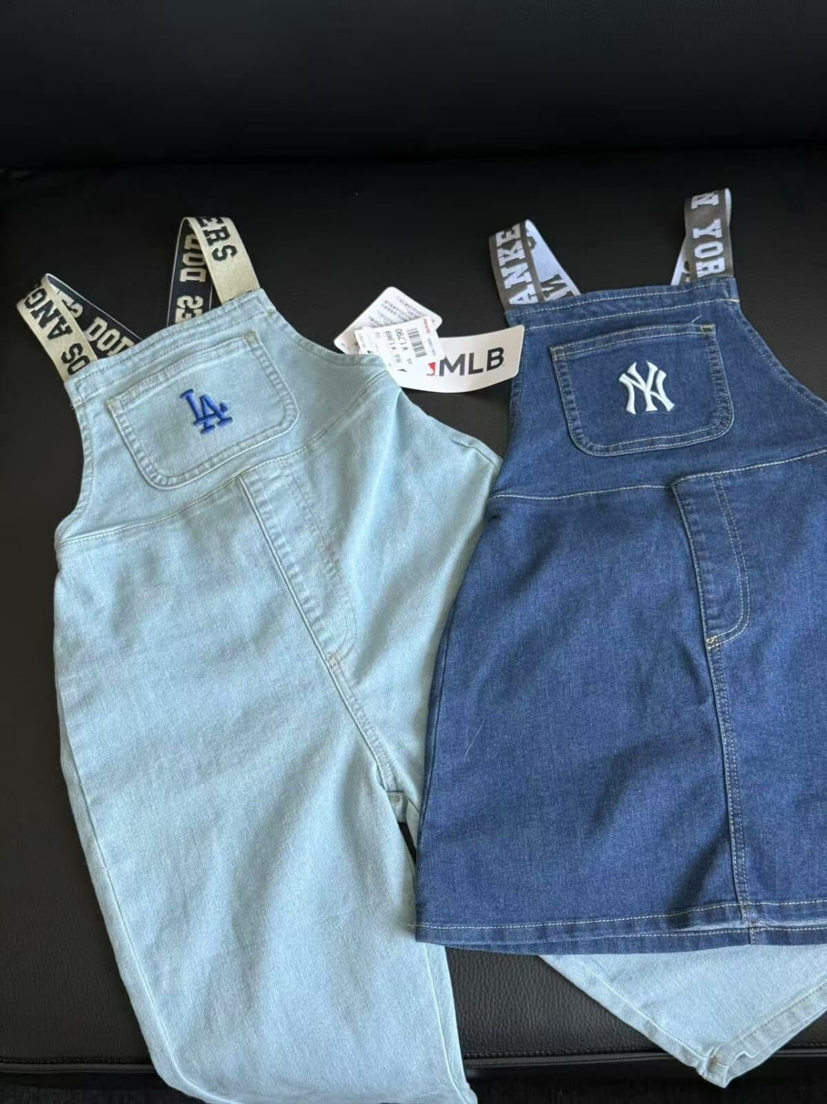 原廠  MLB 背帶牛仔褲/牛仔裙