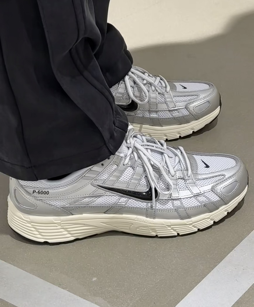<2025新款液態銀!!>男女鞋 NIKE P-6000 White Metallic Silver 奶油底 白銀黑勾 液態銀【CD6404-105】PP6