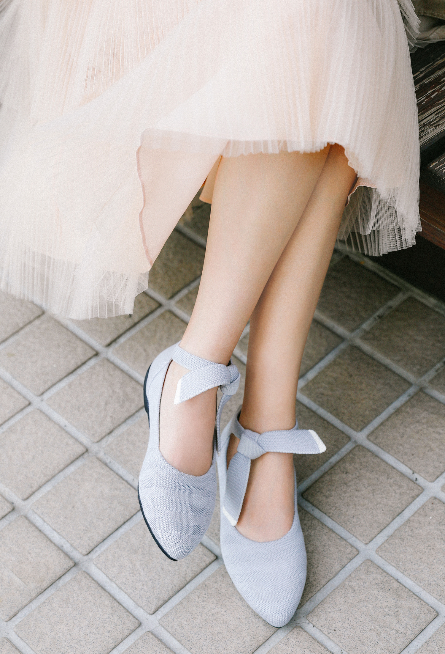 瑪莉珍平底鞋 淺灰色