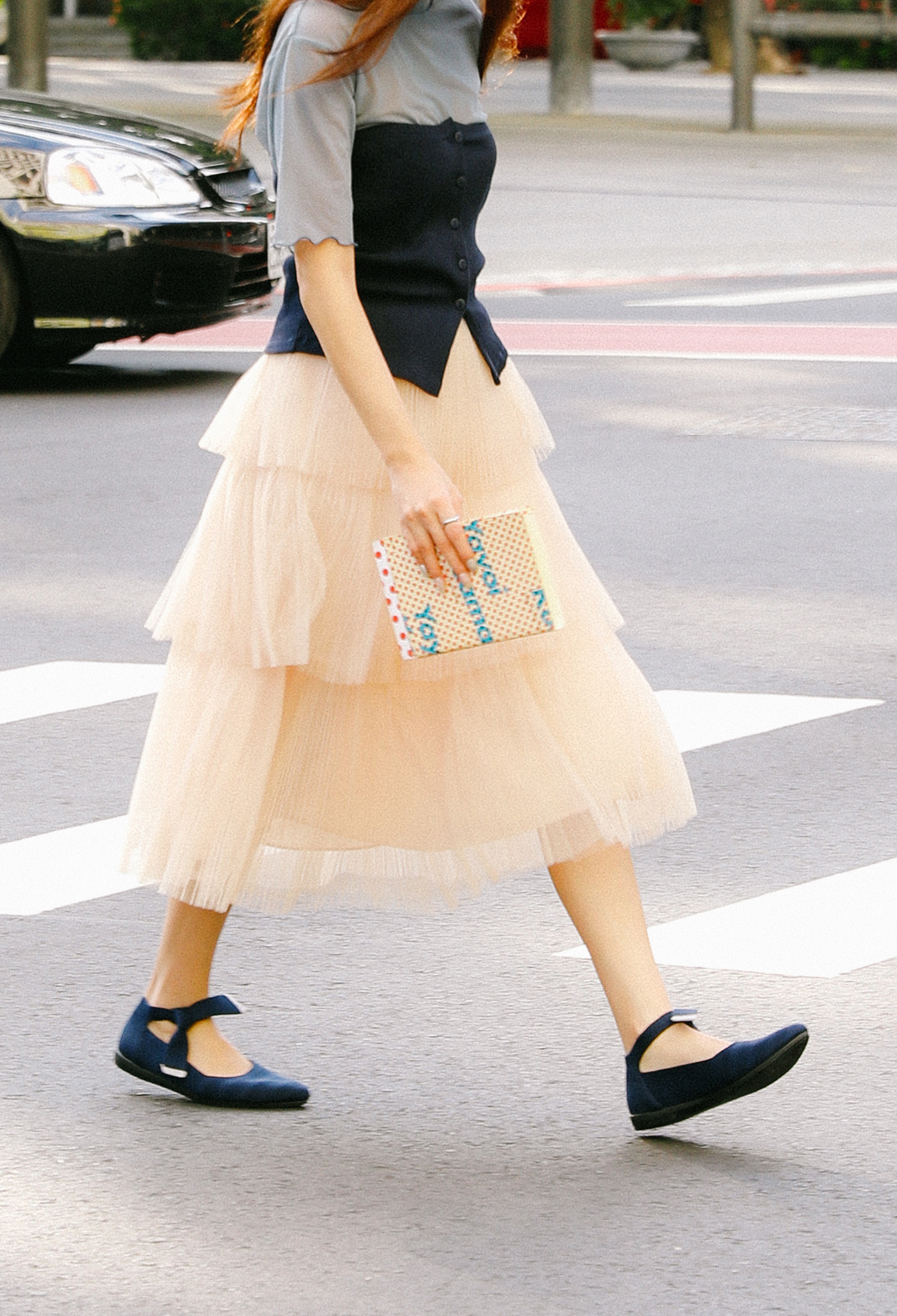 瑪莉珍平底鞋 靛藍