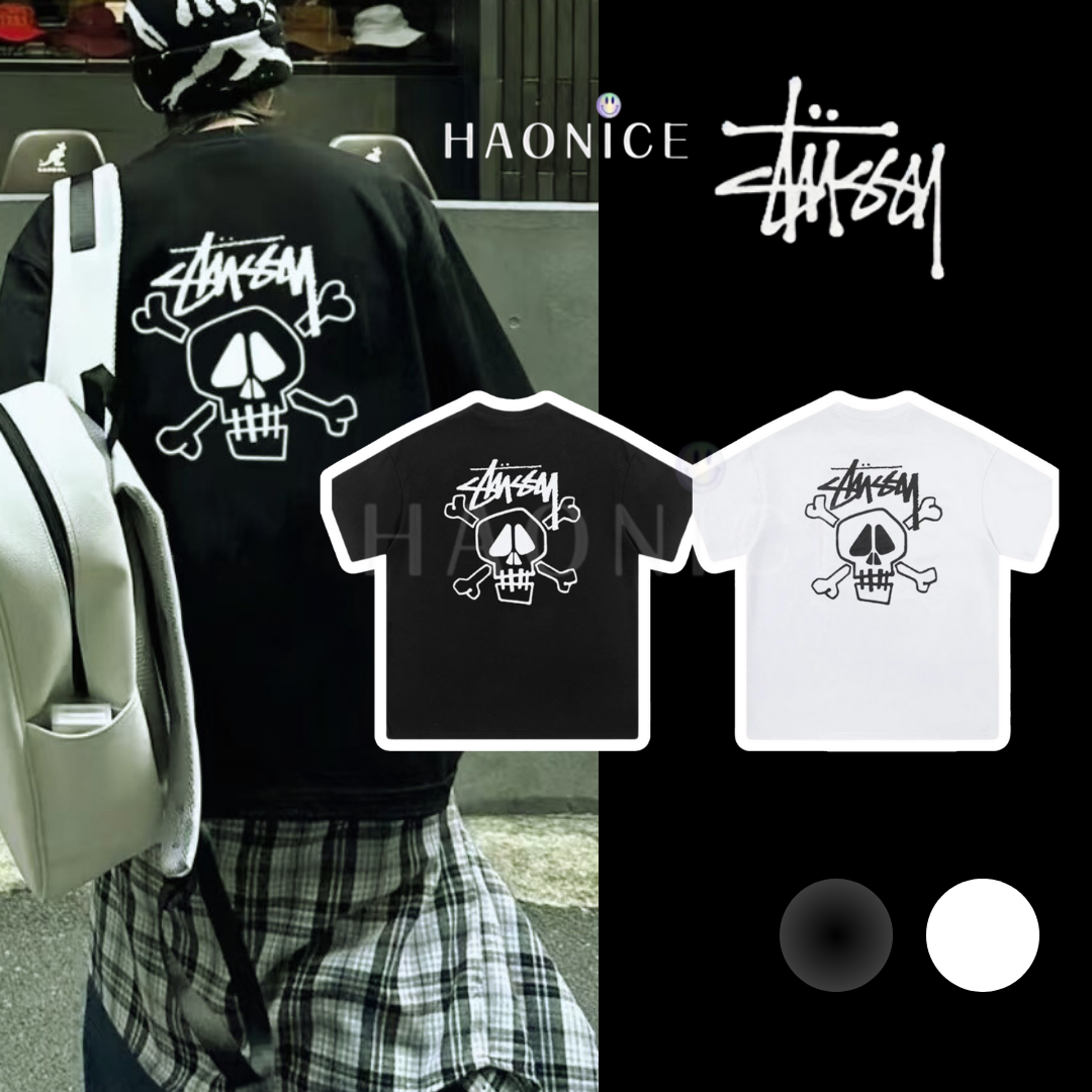 【HAO NICE 】美國🇺🇸街頭潮流 Stussy 25SS 春夏新款 前後骷髏LOGO 街頭穿搭必備款🔥 百搭短T