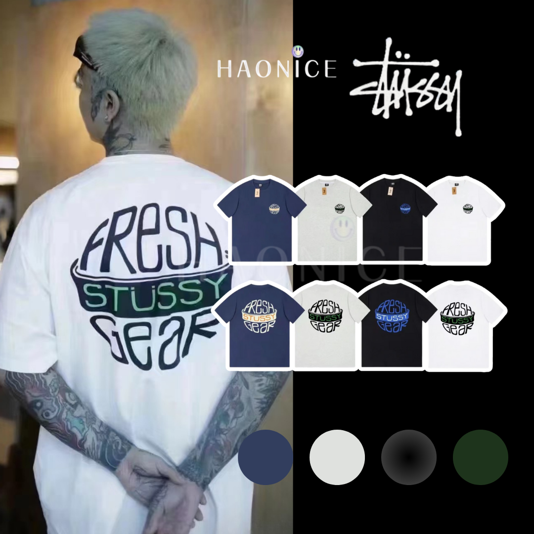 【HAO NICE 】美國🇺🇸街頭潮流 Stussy 24SS 春夏新款 Plush Tee 經典圓形地球字母Logo 百搭短T🔥