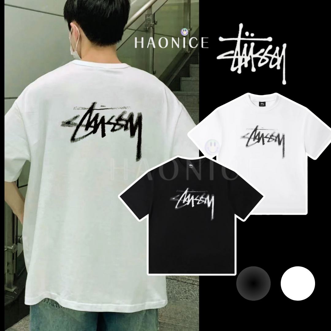 【HAO NICE 】美國🇺🇸街頭潮流 Stussy 25SS  春夏新款 前後經典模糊幻影大LOGO 簡約百搭款 短T🔥