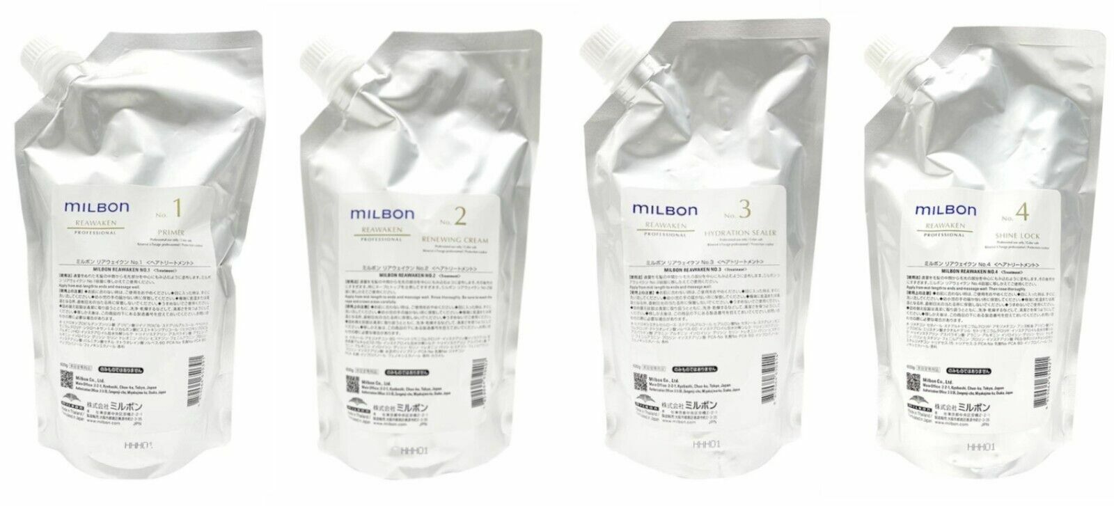 Milbon - Reawaken Renewing System Treatment 4 Steps 600g x 4