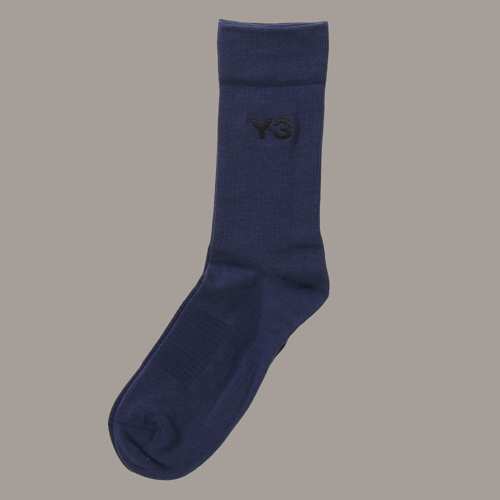 【 Y-3 CL SOCKS HI 長襪 - 深藍 x 黑 】