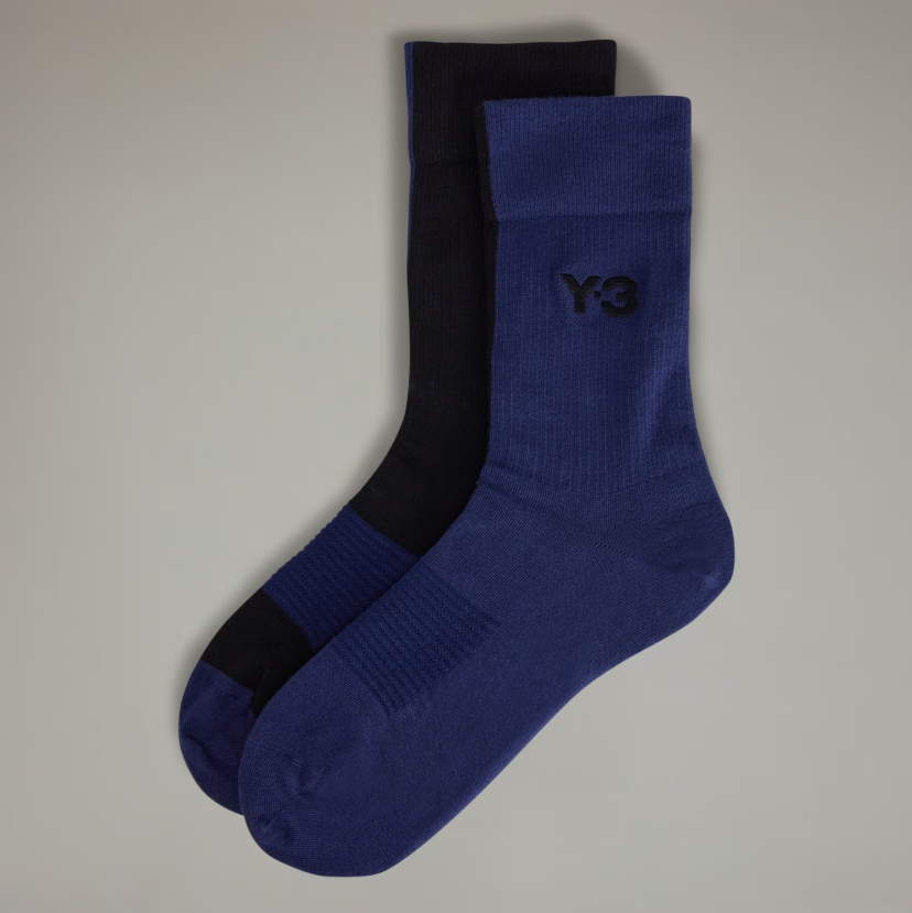 【 Y-3 CL SOCKS HI 長襪 - 深藍 x 黑 】
