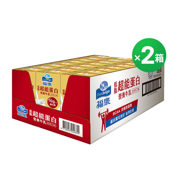 福樂 保久乳飲品超能蛋白營養牛乳奶茶口味【機能系列】200mlX24瓶X2箱