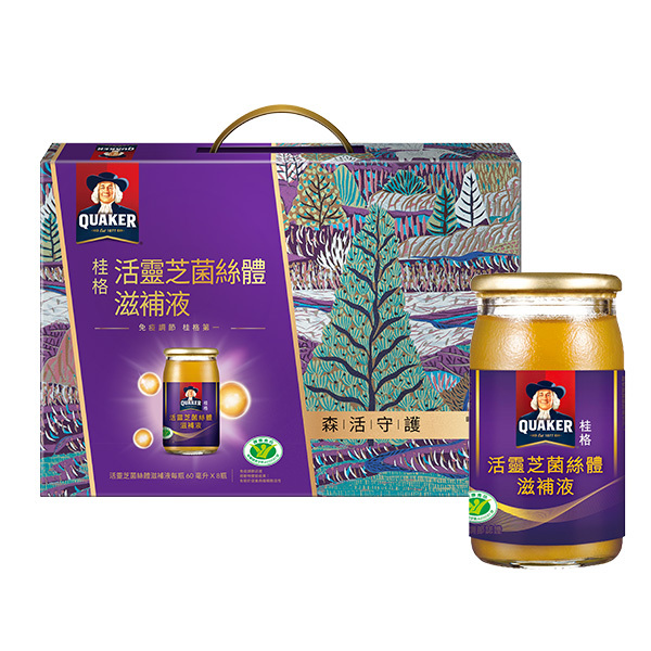 [人氣送禮超值組] 桂格養氣人蔘禮盒60mlX8瓶+活靈芝禮盒60mlX8瓶