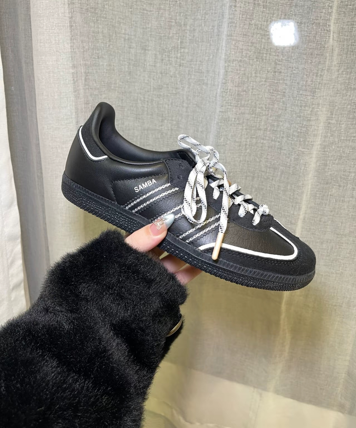 Adidas Originals Samba OG 詠春 黑銀色 黑白色 全黑 反光 皮革 刺繡 德訓鞋 T頭鞋 IF3918/預購