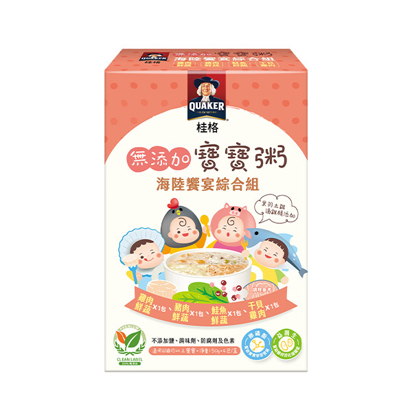 桂格寶寶粥 6盒海陸饗宴組150gX4包X6盒 雞肉+豬肉+鮮蔬+雞肉 [特惠6折免運組]