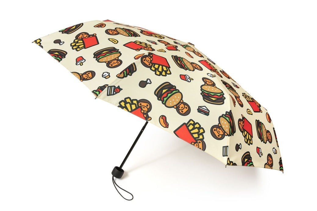 2025SS APE MILO FAST FOOD ALL PRINT PATTERN FOLDING UMBRELLA 漢堡 薯條 折疊 雨傘 現貨 AL20-182-305